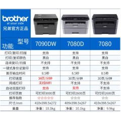 兄弟 DCP-7080 黑白激光多功能一体机