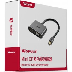 沃浦M-H02 Mini DP公转HDMI母 VGA母转换器