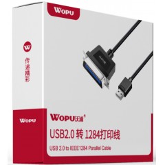 沃浦（U-C01）USB转DB36针 IEEE1284并口线 PL2305芯片 黑色 1.5米