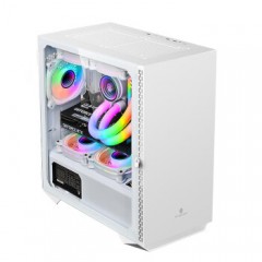 玩嘉 风元素白色 玻璃侧托电脑机箱240水冷机箱