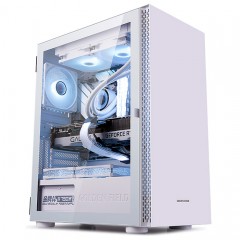 金河田  凌霜PRO 白 电脑办公娱乐台式机箱 E-ATX/ATX兼容/360水冷/侧拉钢化玻璃/竖装显卡