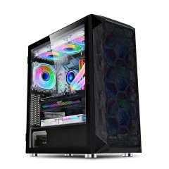 玩嘉360黑色电脑机箱E-ATX主板玻璃翻盖侧透主机箱40系显卡360水冷机箱