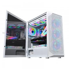 玩嘉360白色电脑机箱E-ATX主板玻璃翻盖侧透主机箱40系显卡360水冷机箱