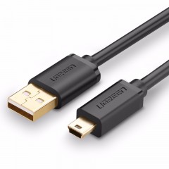 绿联US132 USB2.0 A公转MINI5P公 成型款黑色 3m