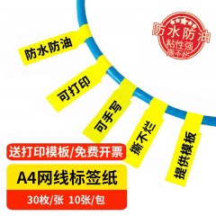 网线标签贴 手写标签纸 10张/包   30贴/包  10张 共计300枚   黄色/白色