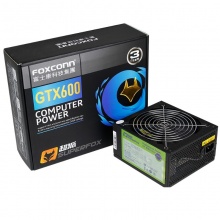 富士康超狐GTX600W台式机温控主机宽幅静音节能电脑游戏机箱双8P电源