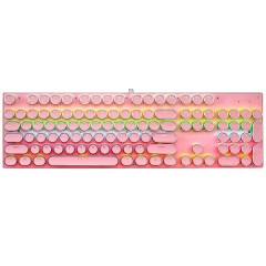 韩国现代【K700朋克粉色】青轴机械键盘