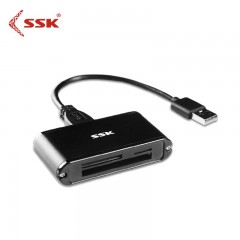 SSK飚王 SCRM630黑金刚USB3.0高速读卡器SD CF TF多合一读卡器
