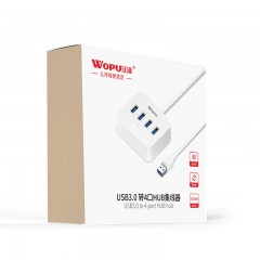 沃浦 HU06  USB3.0转4口HUB集线器 独立供电  线长1.2米