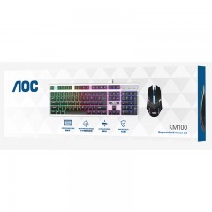 AOC-【KM100白色】发光键鼠套装