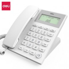 得力13560白  电话机座机 固定电话 办公家用 45°倾角 亮度可调